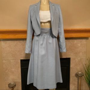 Vintage Kirkland Hall Blue Skirt Blouse And Belt